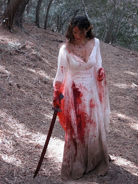 Tencel and Silk Elven Dress on location